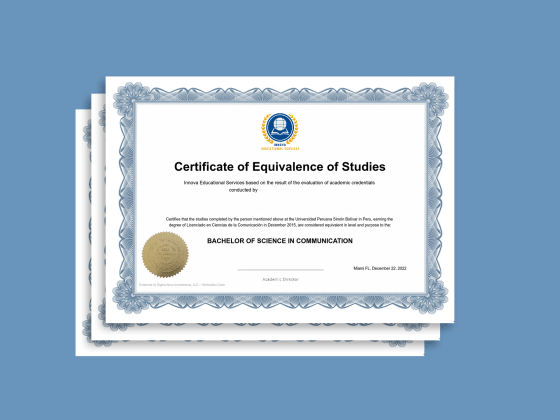 Certificado de Evaluación de Credenciales Académicas Extranjeras en los Estados Unidos